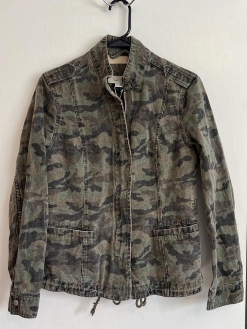Charlie Paige faded camo utility jacket 
size small